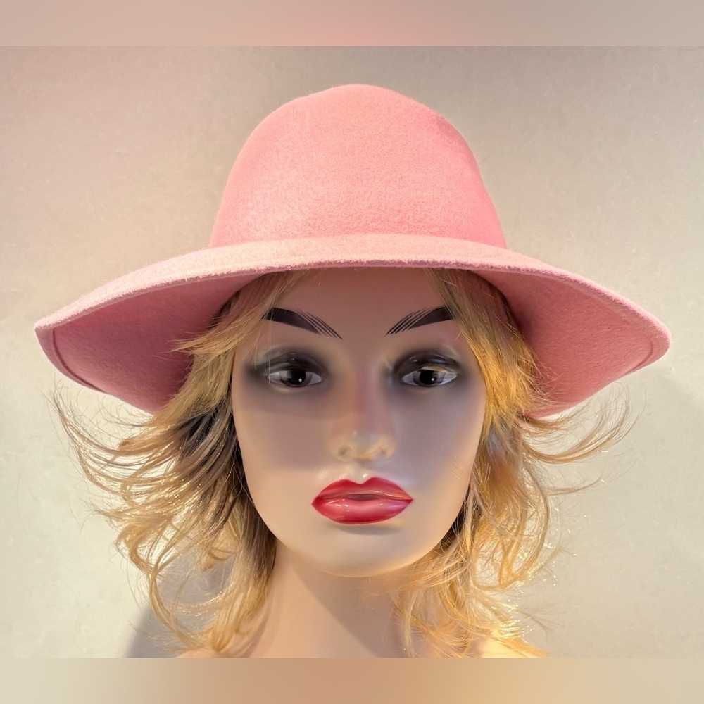Vintage Bollman Dusty Rose Wool Felt Fedora/Floppy Hat 60’s - 70’s Chapeau Rose - Picture 3 of 10